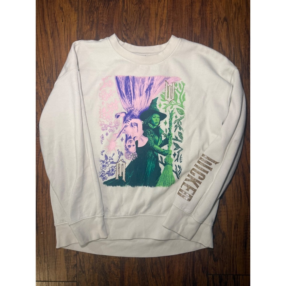 Old Navy Wicked Elphaba Girls Sweatshirt XL 14-16 Graphic Glitter Movie